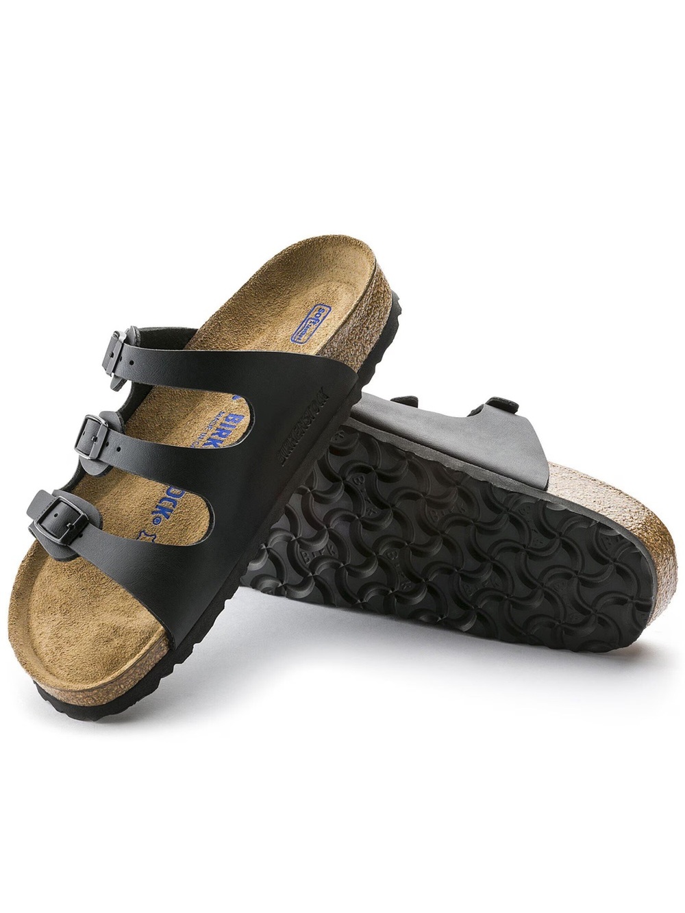 Birkenstock Women’s Black Triple Strap Cork Footbed Sandals - Size 39 - Picture 8 of 9